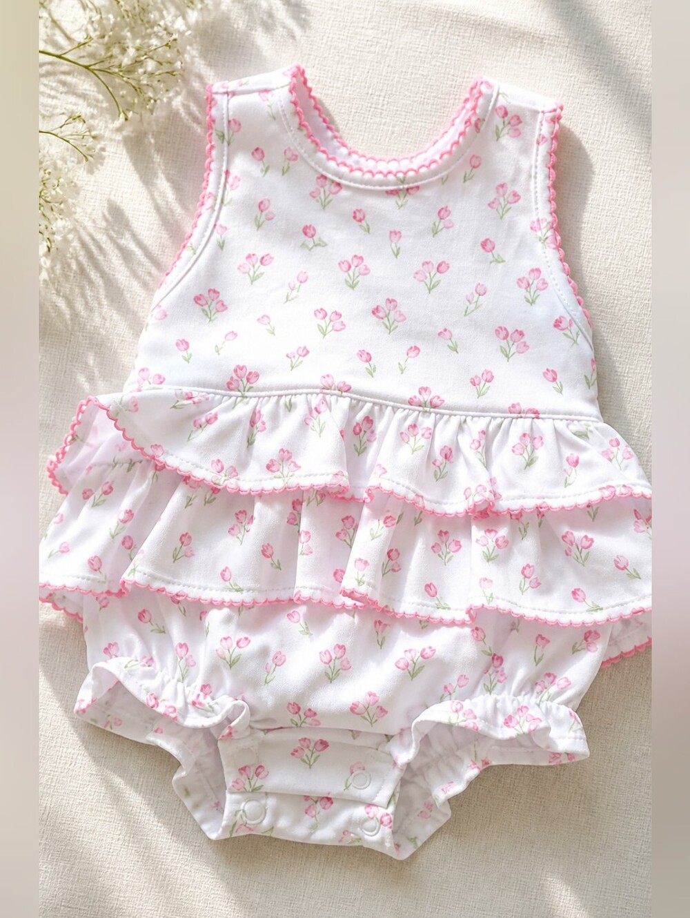 Kissy Kissy Baby Girls Garden Rose bubbl Ruffle Romper 0-3